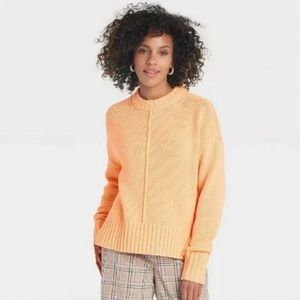 Target A New Day Orange Chunky Knit Sweater